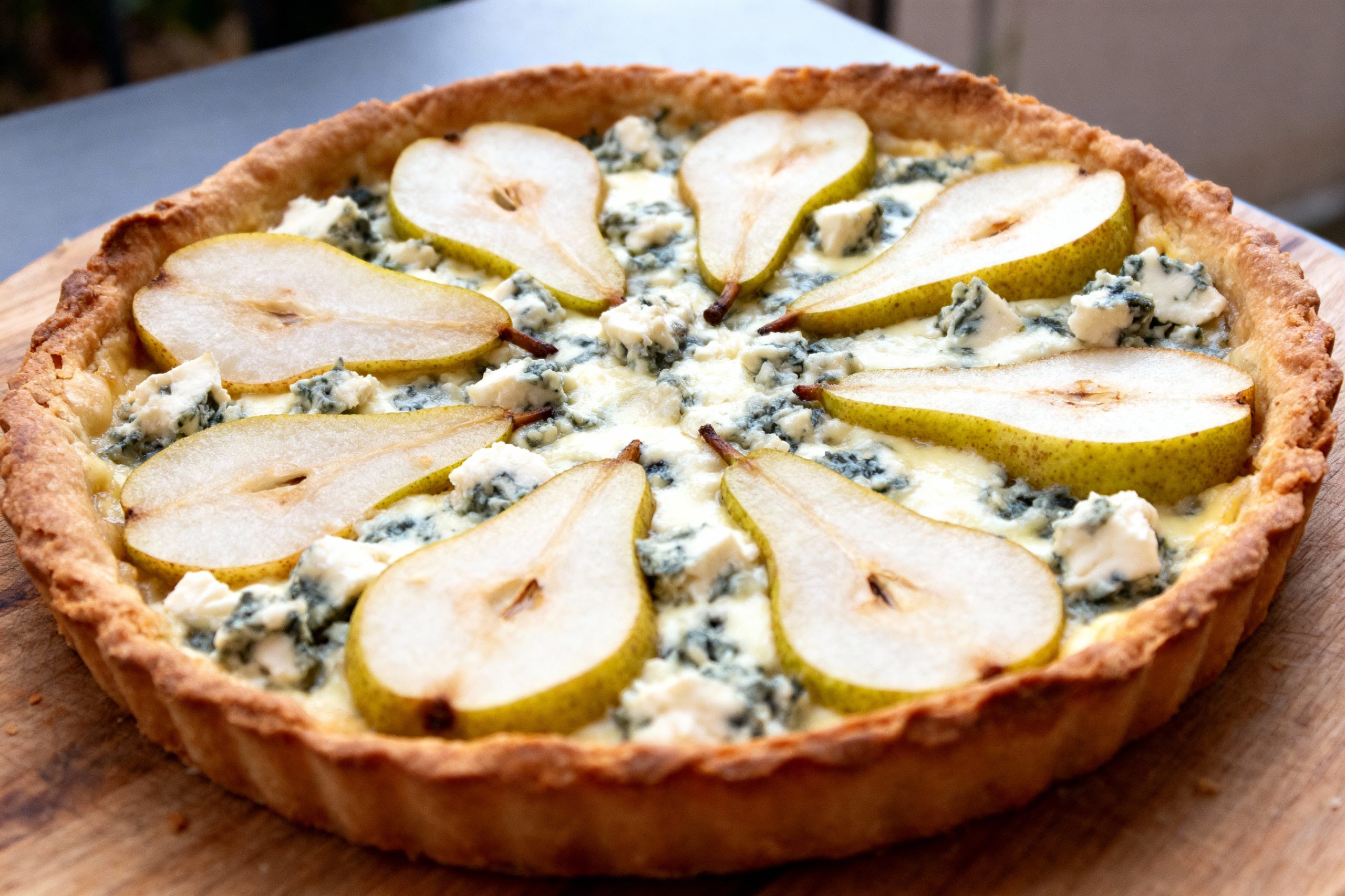 tarte au roquefort et aux poires